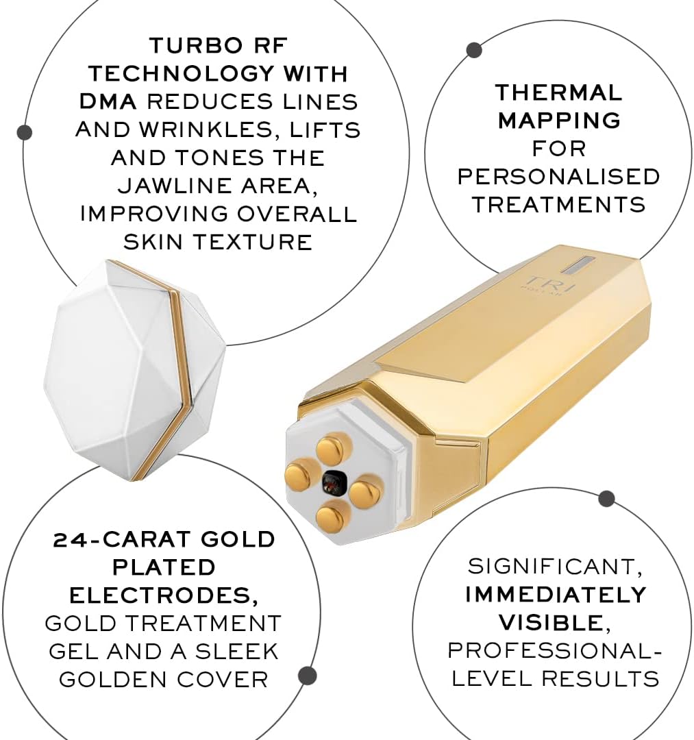 Tripollar Stop Vx Gold2 - Radio Frequency Skin Tightening Machine Face and Neck - at Home Rf Anti-Aging Device Lifting Toning Wrinkle Removal Device - Radiofrecuencia Facial Machine
