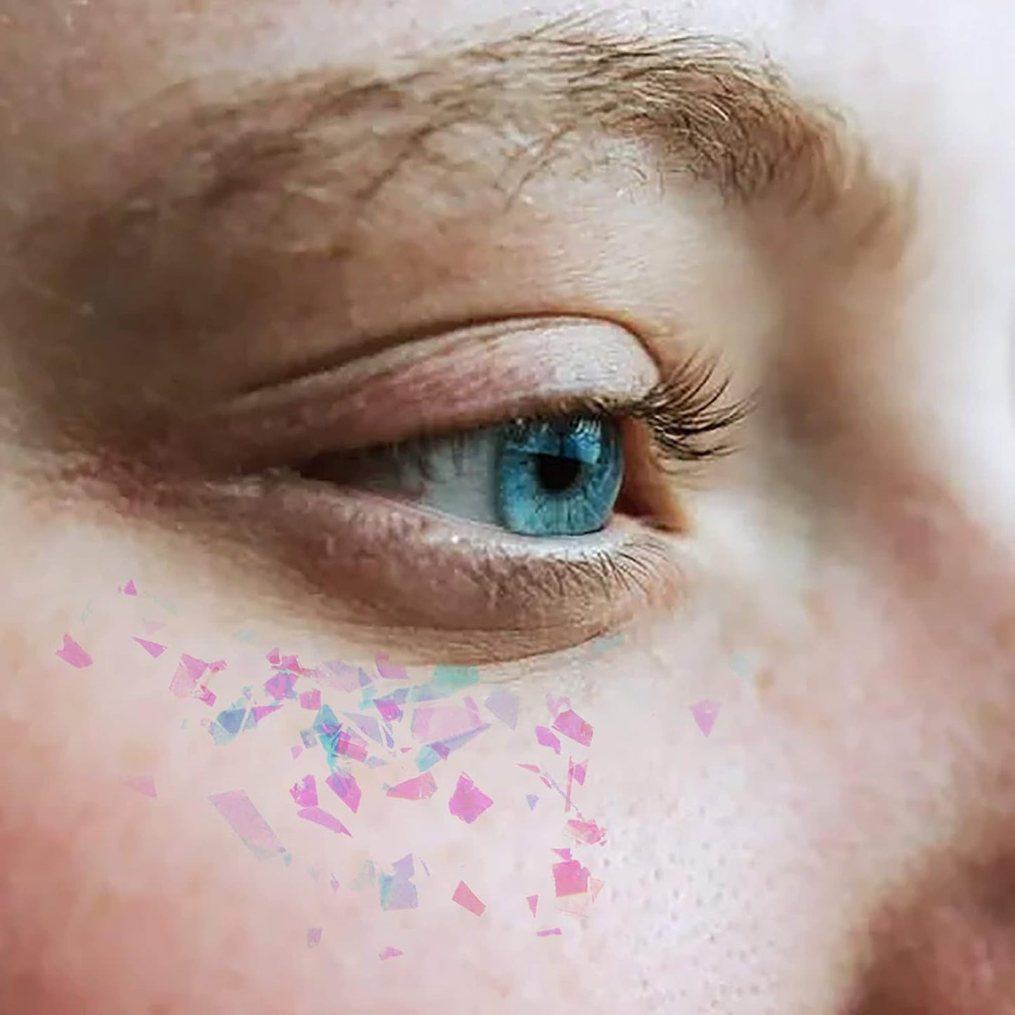 Allstarry 12 Colors Mermaid Nail Chunky Glitter Ultra-Thin Fluorescent Glass Paper Irregular Iridescent Sequin Flakes Glitters Sticker for Nails Art Decoration Hair Eyes Face Body DIY Craft