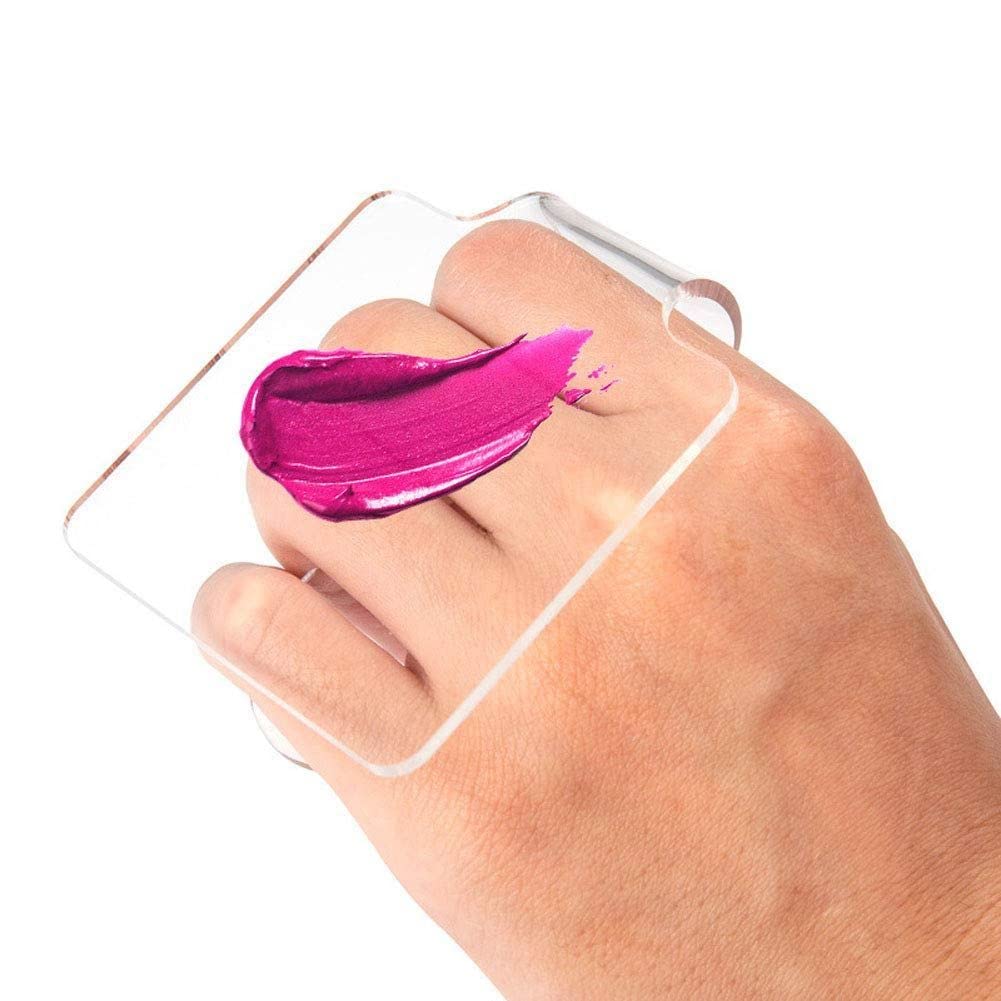 Handheld Makeup Mixing Palette, Transparent Hand Tray for Mixing Foundation for Home Salon Professional
