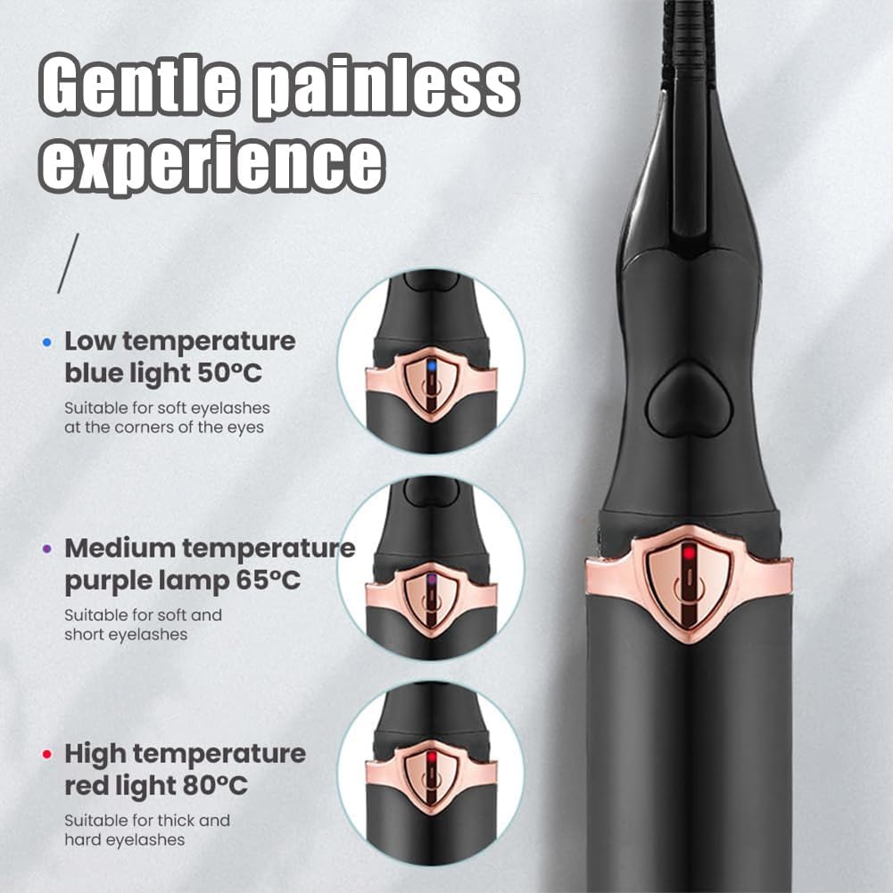 Peshoriadm Eyelash Curler, Electric Eyelash Curler Heated, 2025 New Heated Eyelash Curler with USB Charging, 3 Heat Modes and Smart Temperature Control, Natural Curling 24h Long-Lasting Curl (White)
