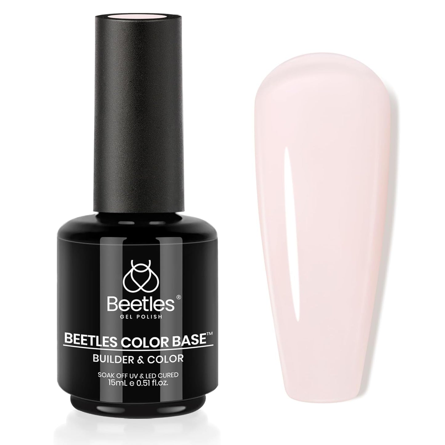 Beetles Nude Color Base Builder for Nails: Nail Strengthening Extension Sculpting Nail, Soak Off Long Lasting UV LED Gel Nail Polish Rubber Base Coat