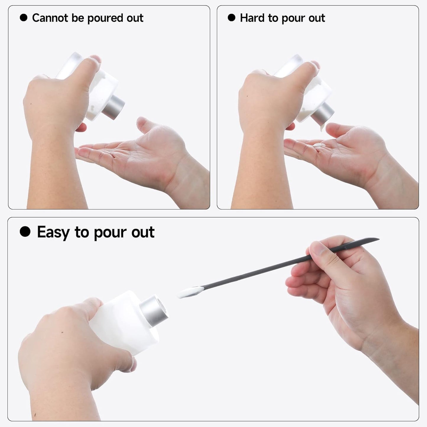 Mini Spatula Silicone Spatula Set - 4pcs Small Makeup Scrapers for Cosmetics, Reusable Beauty Tiny Tools, Thin Jar Scraper, Get the Last of the Makeup Out of the Bottle(Black)