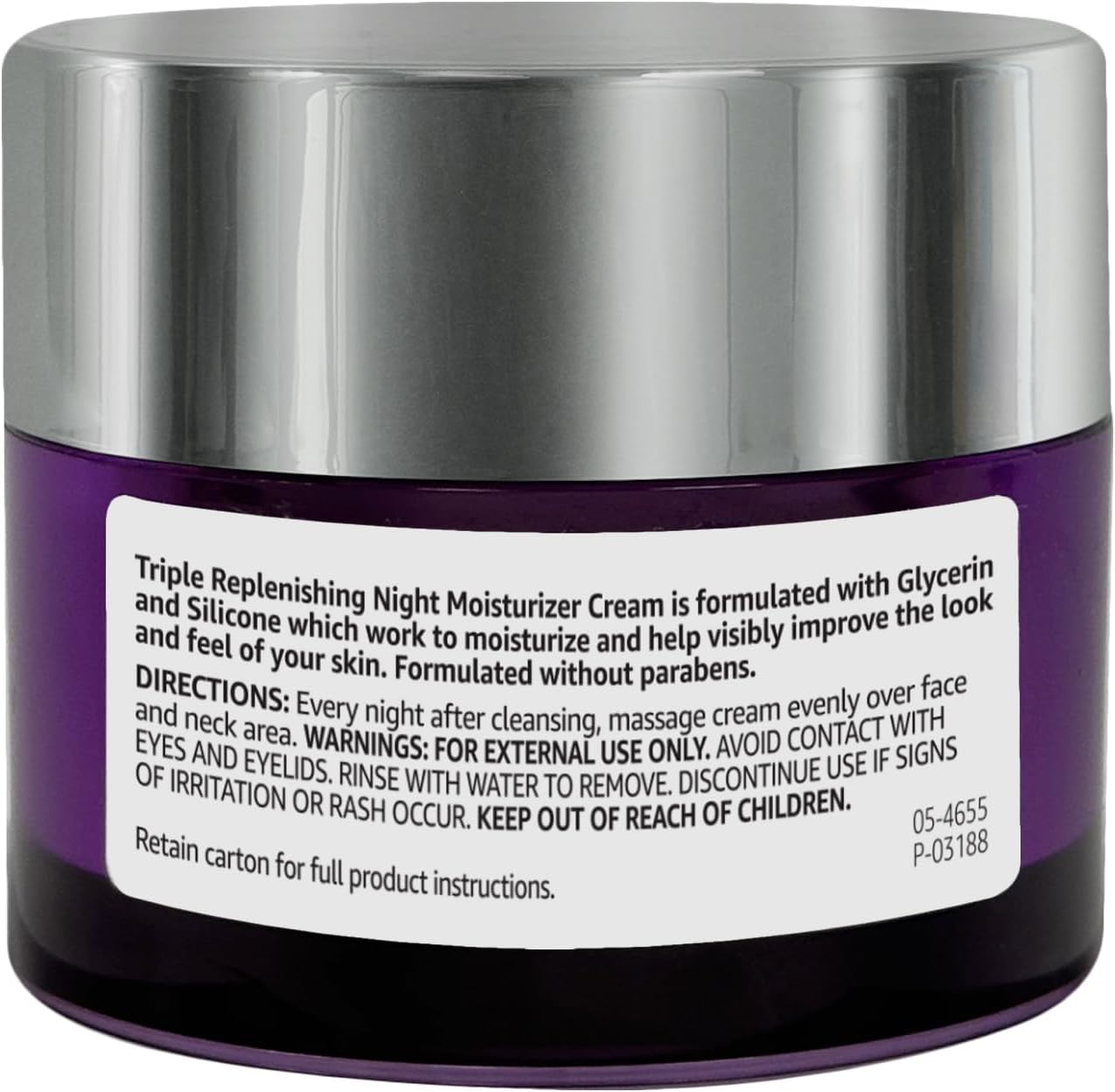 Amazon Basics Triple Replenishing Moisturizer, Night Cream, 1.7 Ounces, 1-Pack