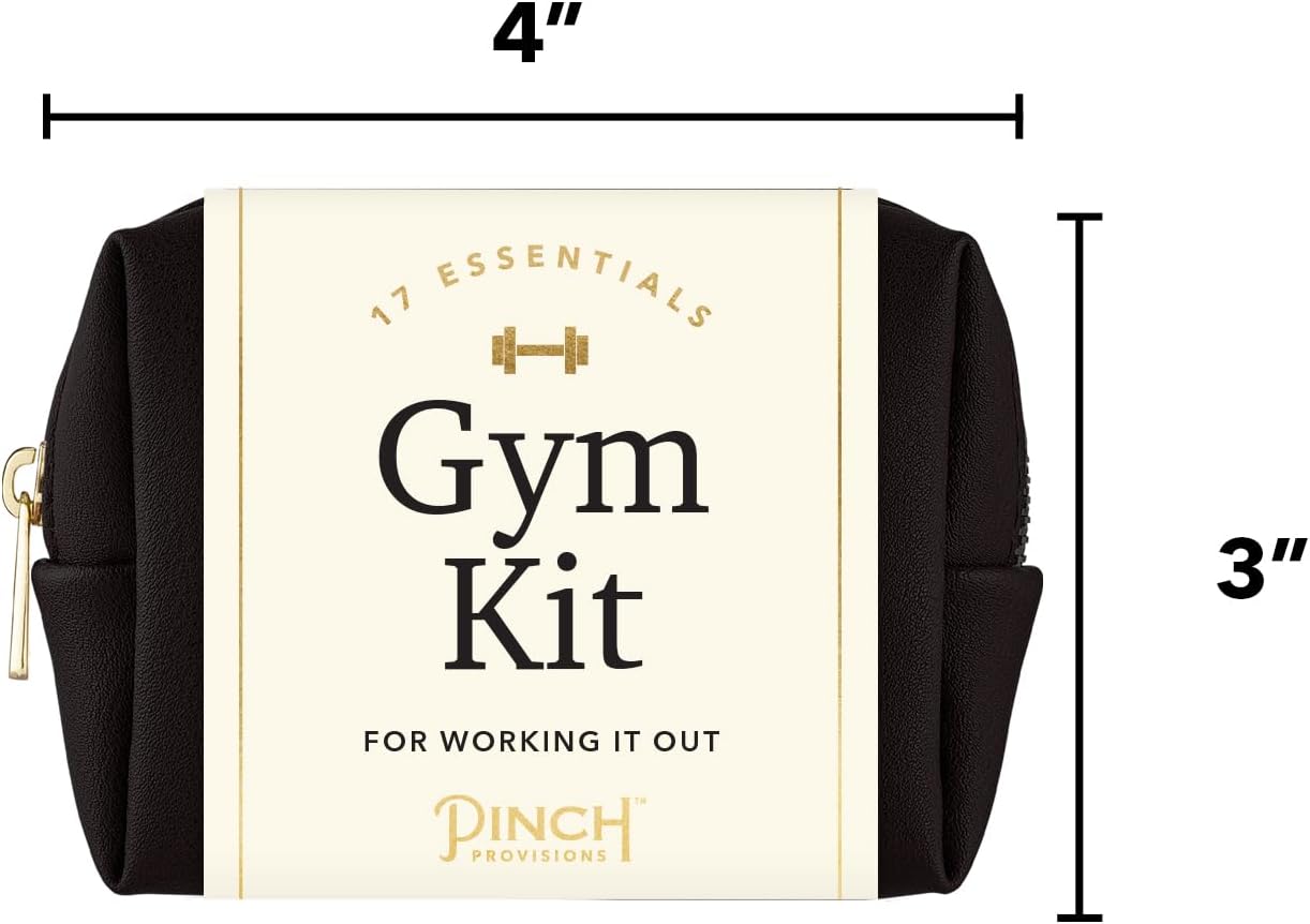 Pinch Provisions Gym Kit, includes 15 Personal Care Essentials for Wellness & Beauty, Perfect for Gifts, Gym Bags, Duffle Bags & Lockers (Black)