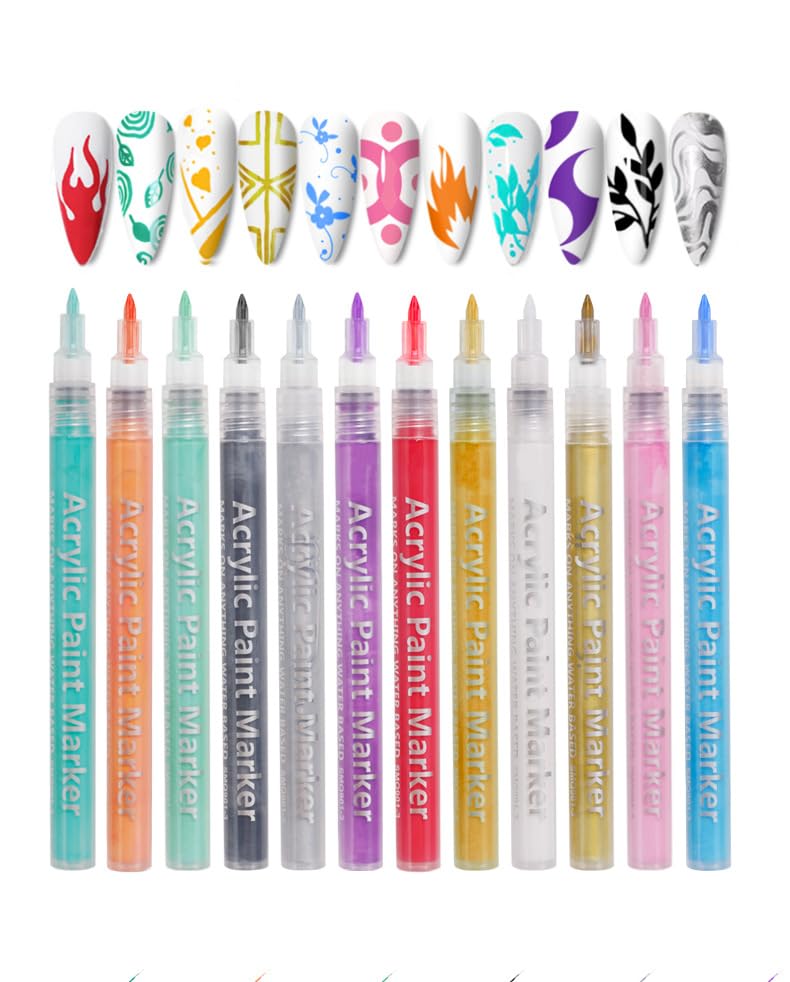 Nail Polish Pen, 1 PCS Nail Art Pen, Nail Pencil, DIY Drawing Painting Pen, for Nails DIY (Silver)