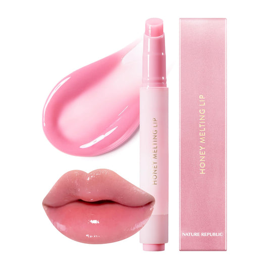 Nature Republic HONEY MELTING LIP PLUMPING (11 PINK) SOFT LIP STICK Tint & Plump Hydrating Gloss, Moisturizing balms, Volumizing formula & Sheer tint, Glowy Finish, korean make up