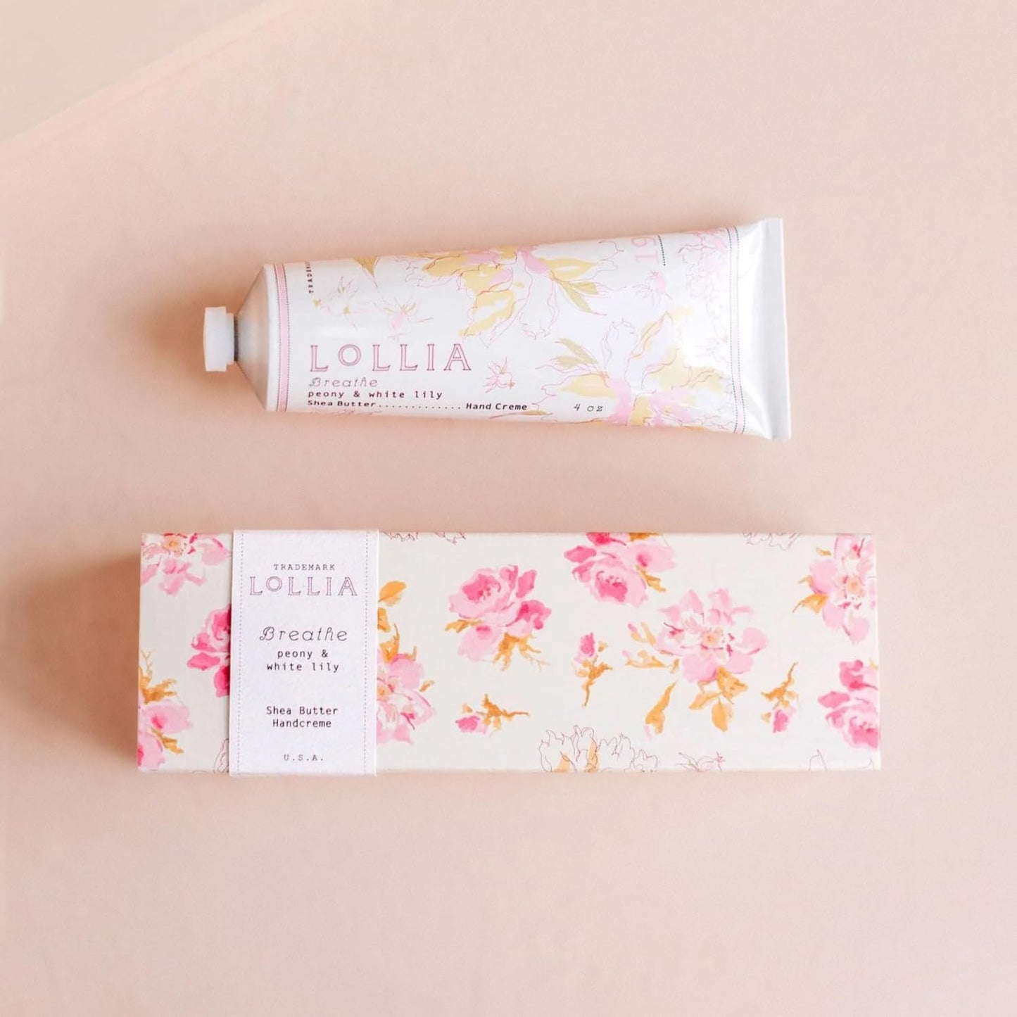 LOLLIA Breathe Handcreme, 4 oz, Scented Hand Cream for Women, Moisturizing Lotion for Dry Hands with Shea Butter & Cocoa Butter, Quick Absorbing Skin Care
