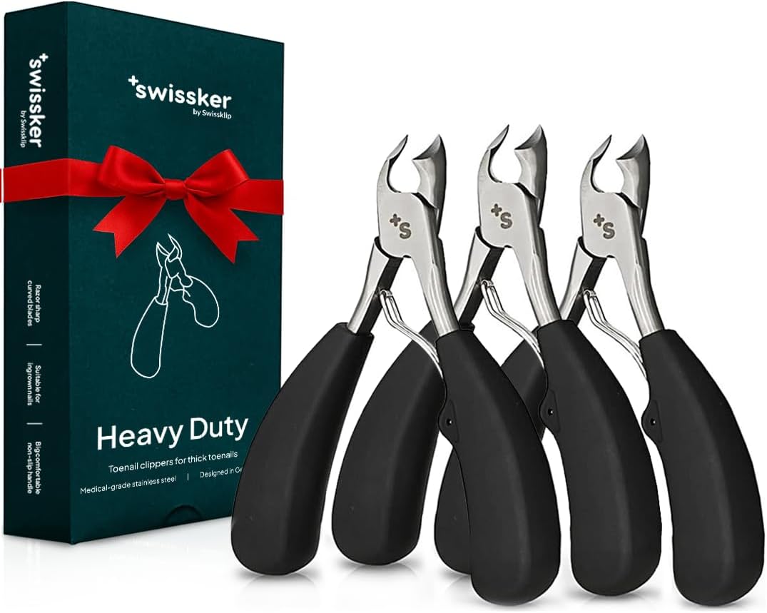 Swissklip Toenail Clippers I Heavy Duty Toe Nail Clippers I Toenail Clippers for Thick Nails I Toenail Scissors I Heavy Duty Nail Clippers for Thick Nail (Pack of 3)