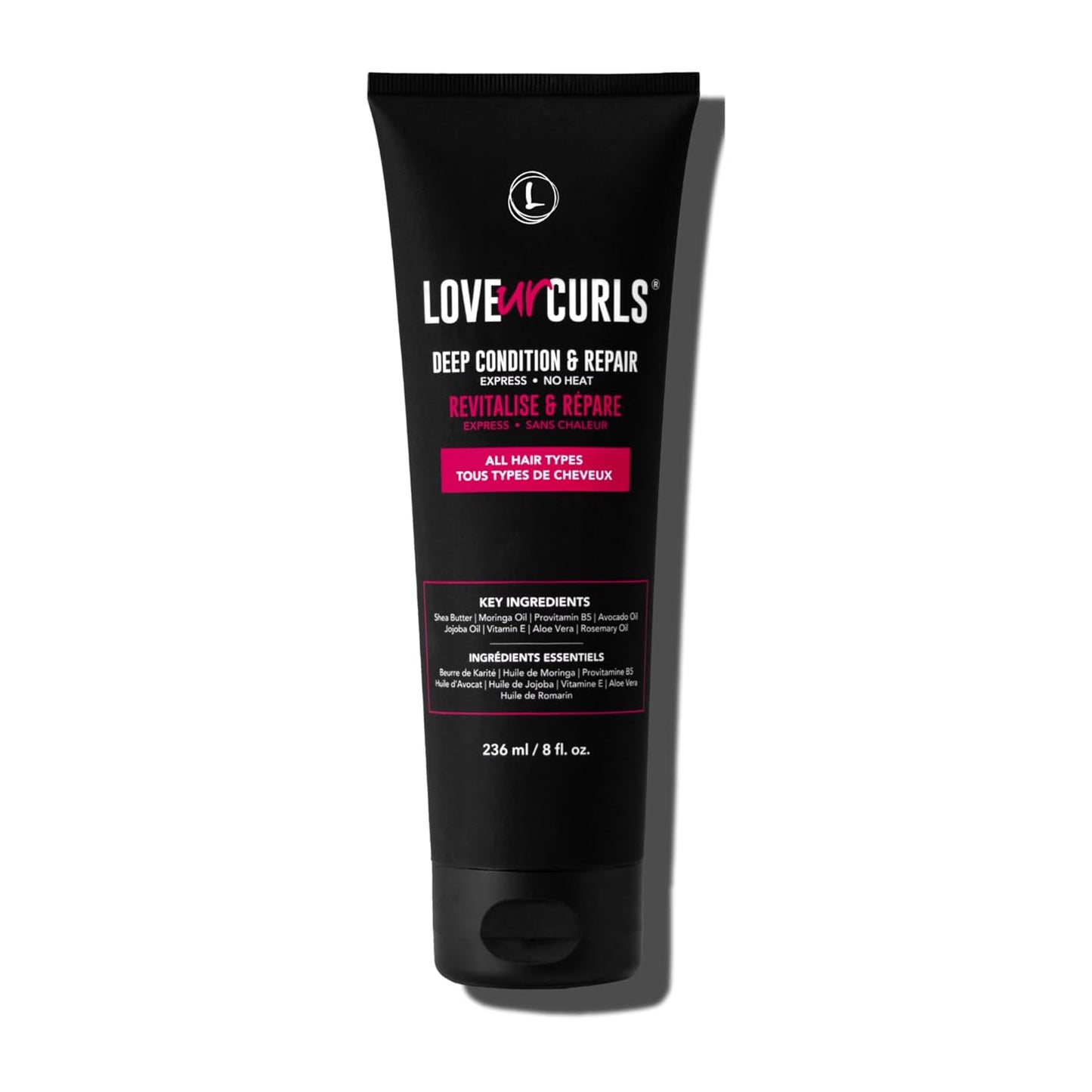Love Ur Curls - Deep Conditioner & Repair, Moisturizing Treatment, Repairs Dry, Damaged Hair, for all Hair Types, Vegan, 236mL