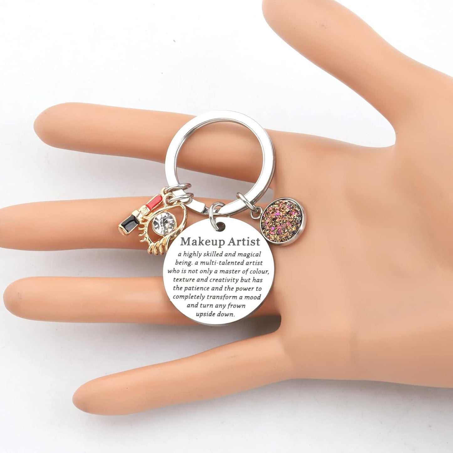Makeup Artist Keychain Esthetician Gift Beauty Salon Jewelry for Woman Girl Beautician Gift for Makeup Lover