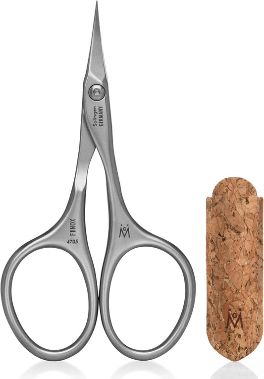 GERMANIKURE Tower Point Cuticle Scissors Grooming Scissors FINOX Stainless Steel Professional Nail Scissors in Cork Case -Ethically Made in Solingen Germany - 4705