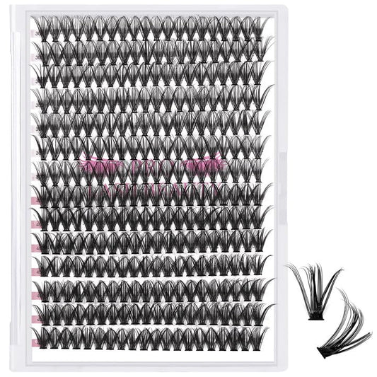 280 Pcs Individual Lashes 30D+40D Mixed Lash Clusters 14 Rows Cluster Lashes that Look Like Eyelash Extensions DIY Lash Extension Self Application At Home (30+40-C-18)