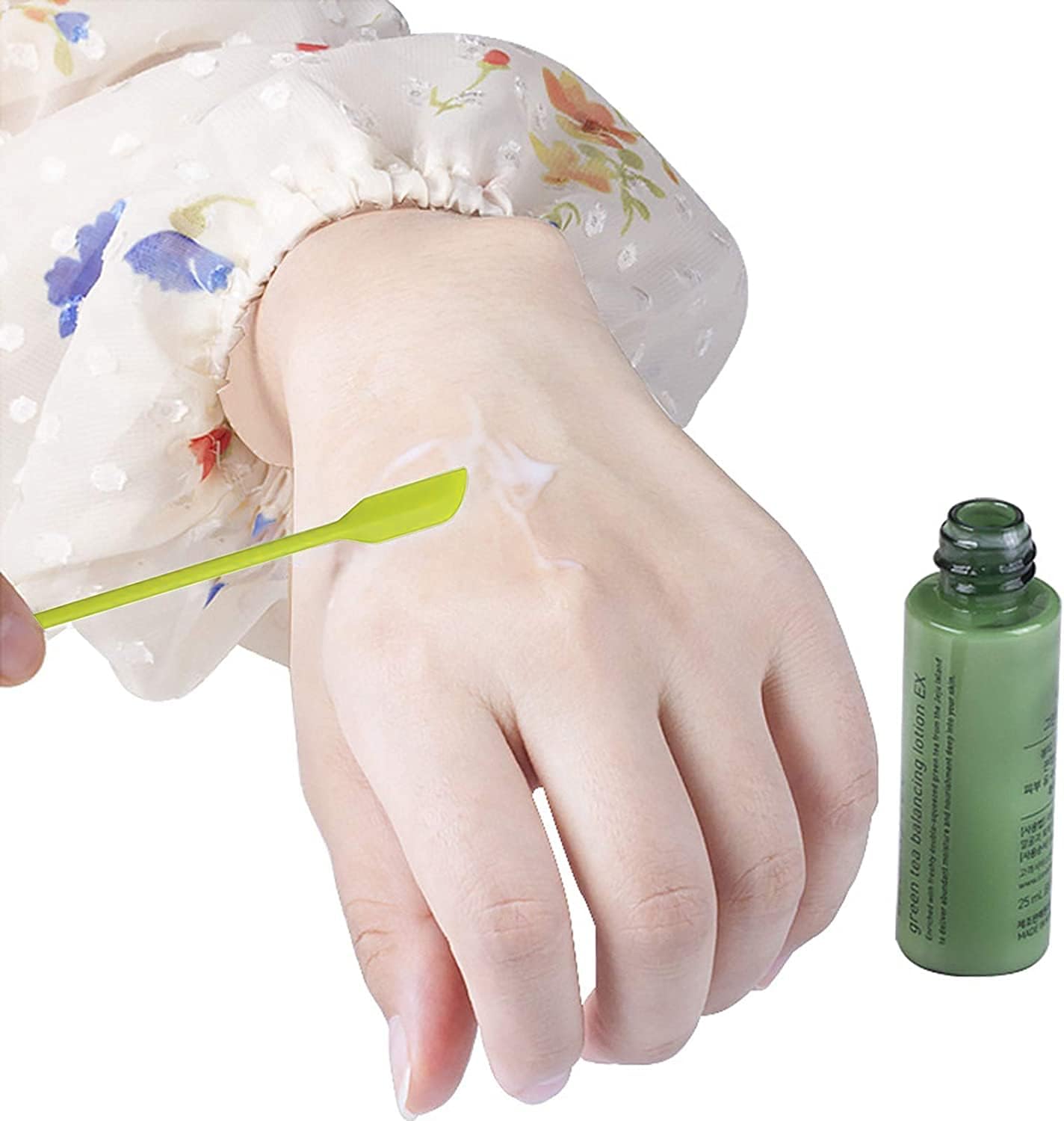 Mini Spatula Silicone Spatula Set - 4pcs Small Makeup Scrapers for Cosmetics, Reusable Beauty Tiny Tools, Thin Jar Scraper, Get the Last of the Makeup Out of the Bottle(Green)