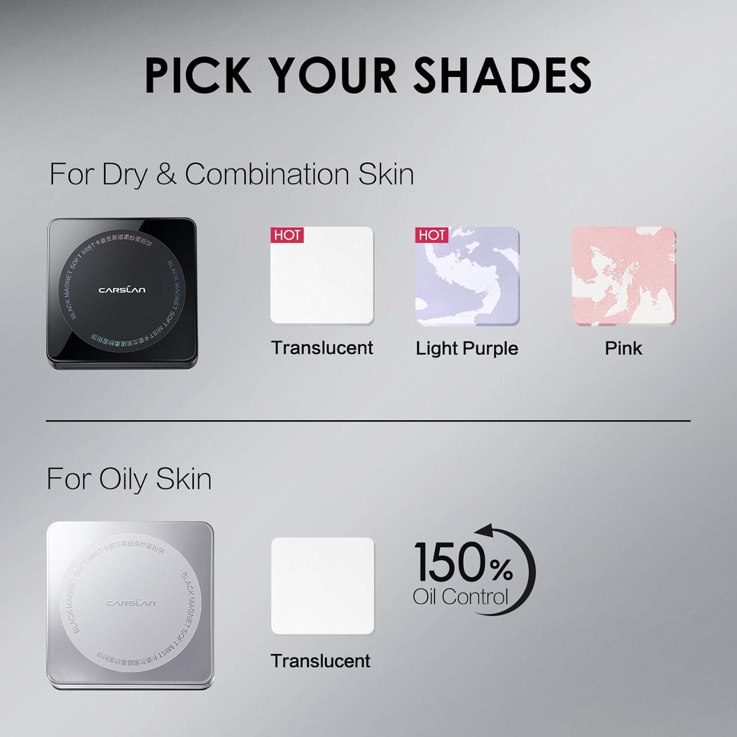 Oil Control Face Pressed Powder Compact, 24H Longlasting Waterproof Pressed Setting Powder Foundation Makeup, Shine Free, Poreless, Smooth, 01 Translucent for dry skin (0.28Oz) (0.28Oz)