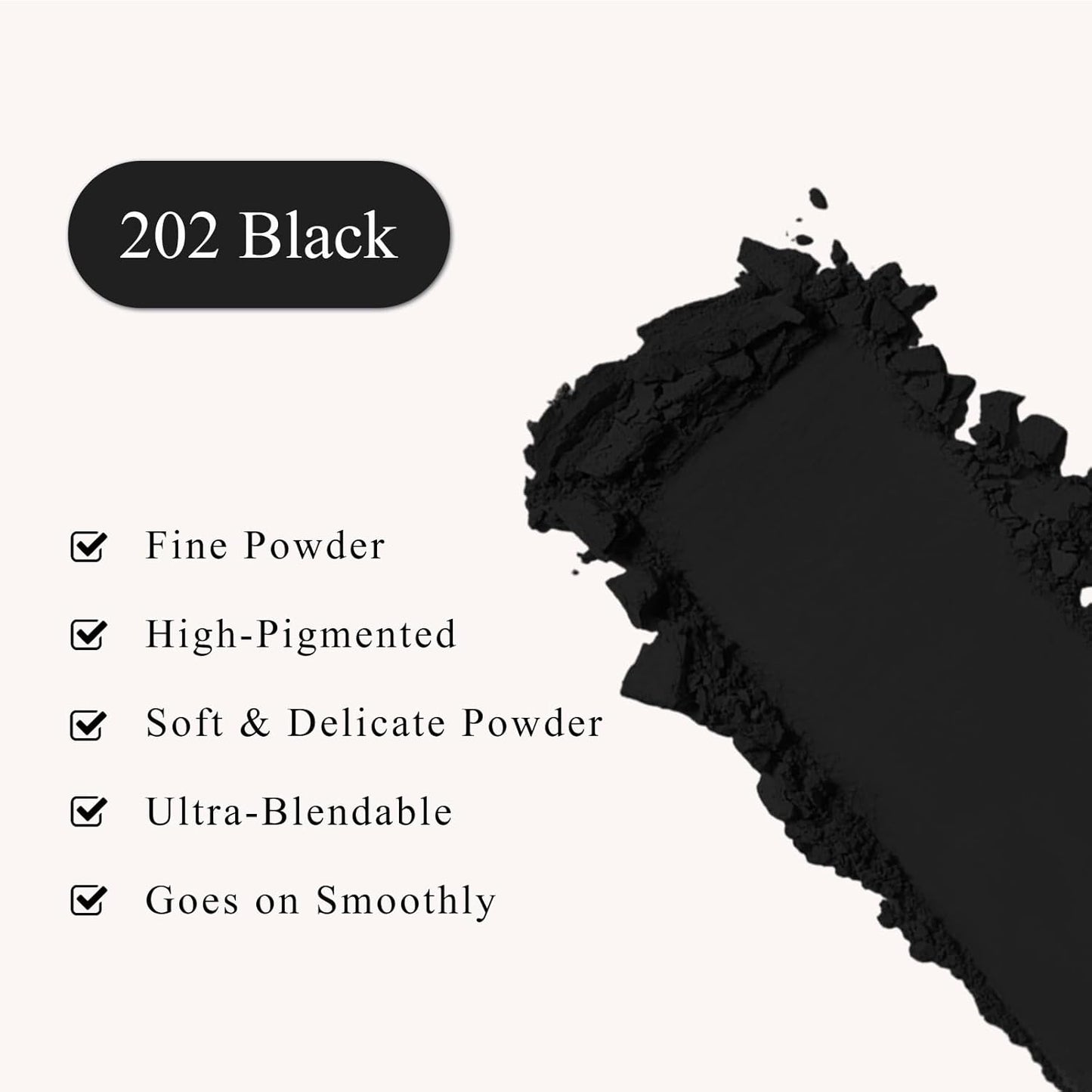 Single Black Eyeshadow, Pressed Powder Matte Eye-Shadow Palette Make-up, Blendable Long Lasting High Pigment Black Eye Makeup Halloween Paint & Face Body Paint