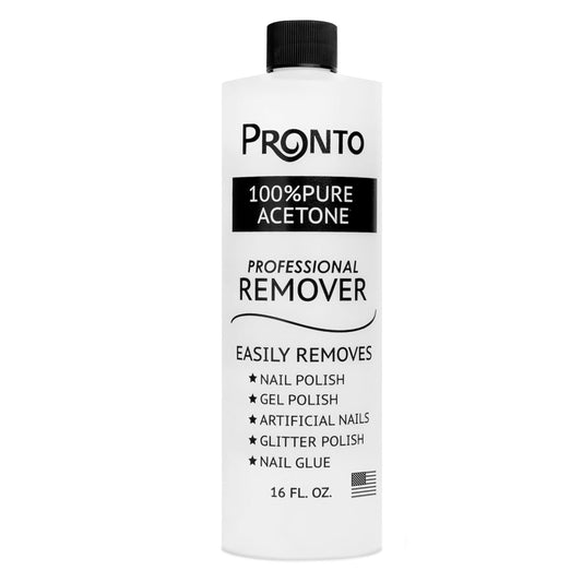 Pronto 100% Acetone Nail Polish Remover - Gel Polish Remover for Nails | Acetone Nail Polish Remover & Remover For Nails, Glue, Gel, Acrylic & Dip | 100 Percent Pure Acetone, 16 Fl oz (Pack of 1)