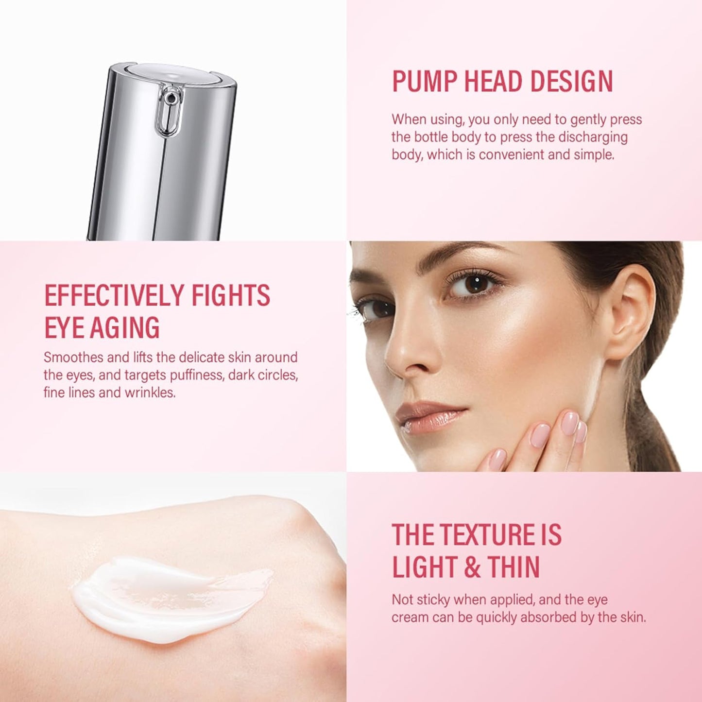 Retinol Eye Cream for Dark Circles and Puffiness, Anti Aging Under Eye Cream Reduce Wrinkles Fine Lines, with Collagen and Hyaluronic Acid,Smooth and Hydrate,Suitable for Sensitive Skin