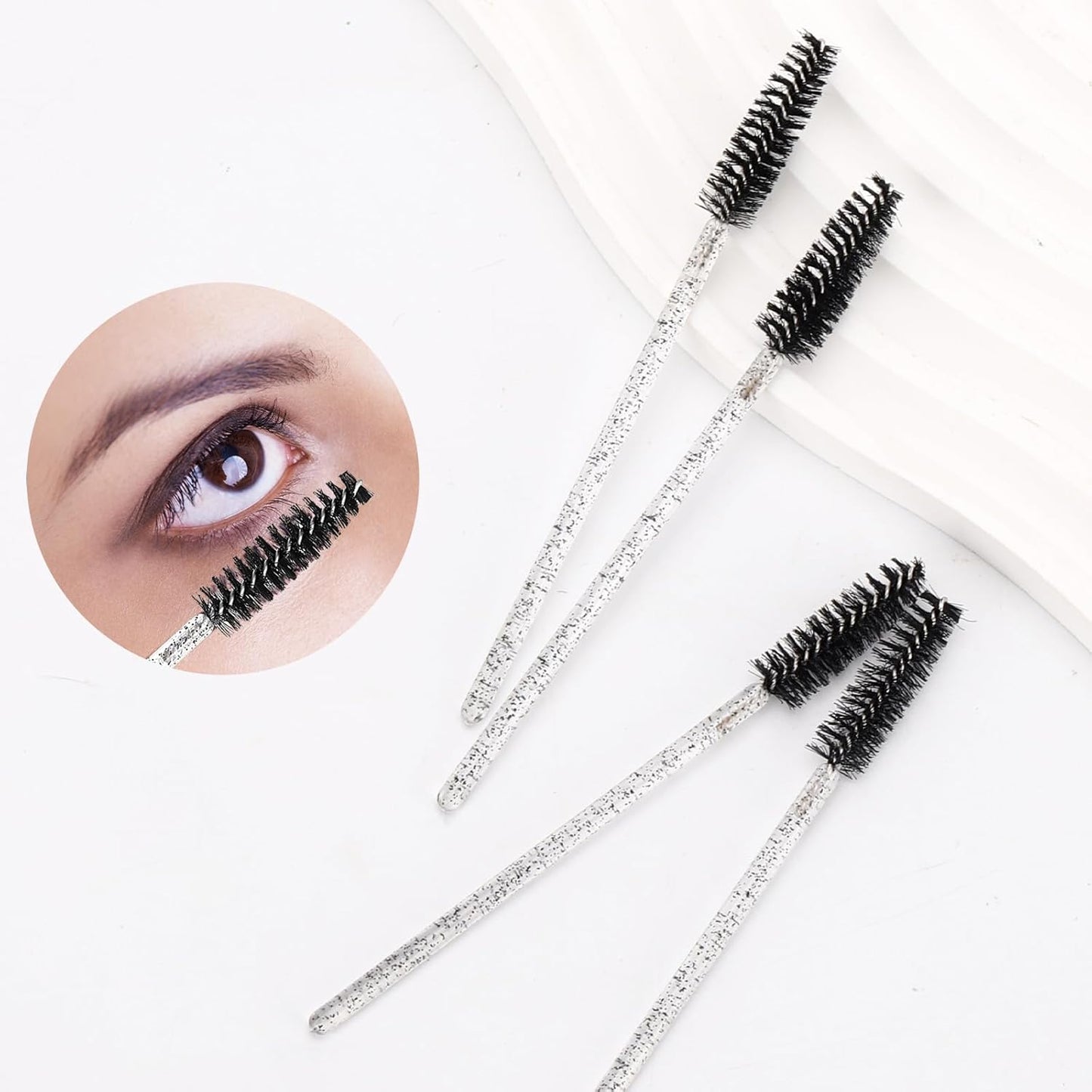 Tbestmax 1200 Disposable Mascara Wands Eyelash Brush Spoolies for Eyebrow Eye Lash Extension, Makeup Brushes Applicators Kits - Black
