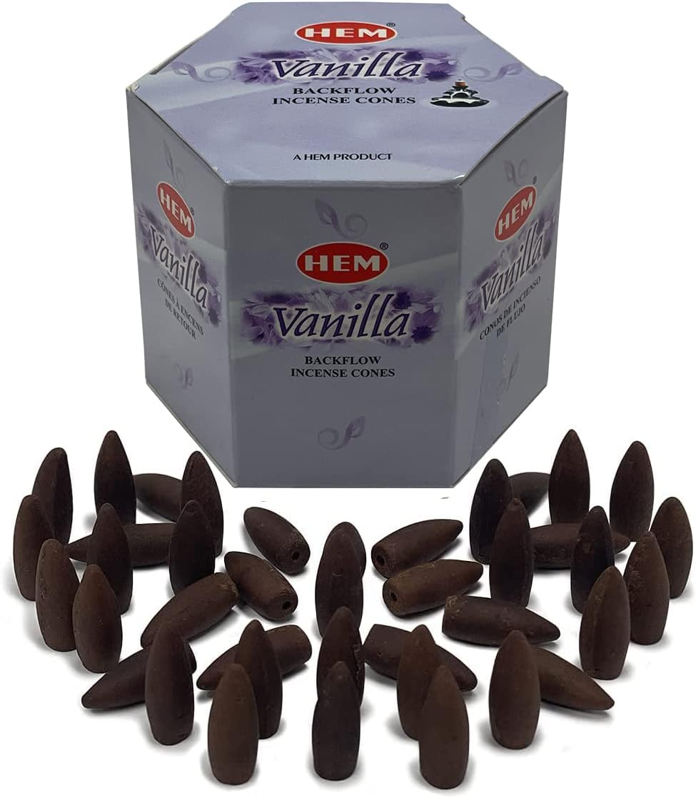 Vanilla Backflow Incense Cones for Waterfall Aromatic Smoke Fountain Haze Falls