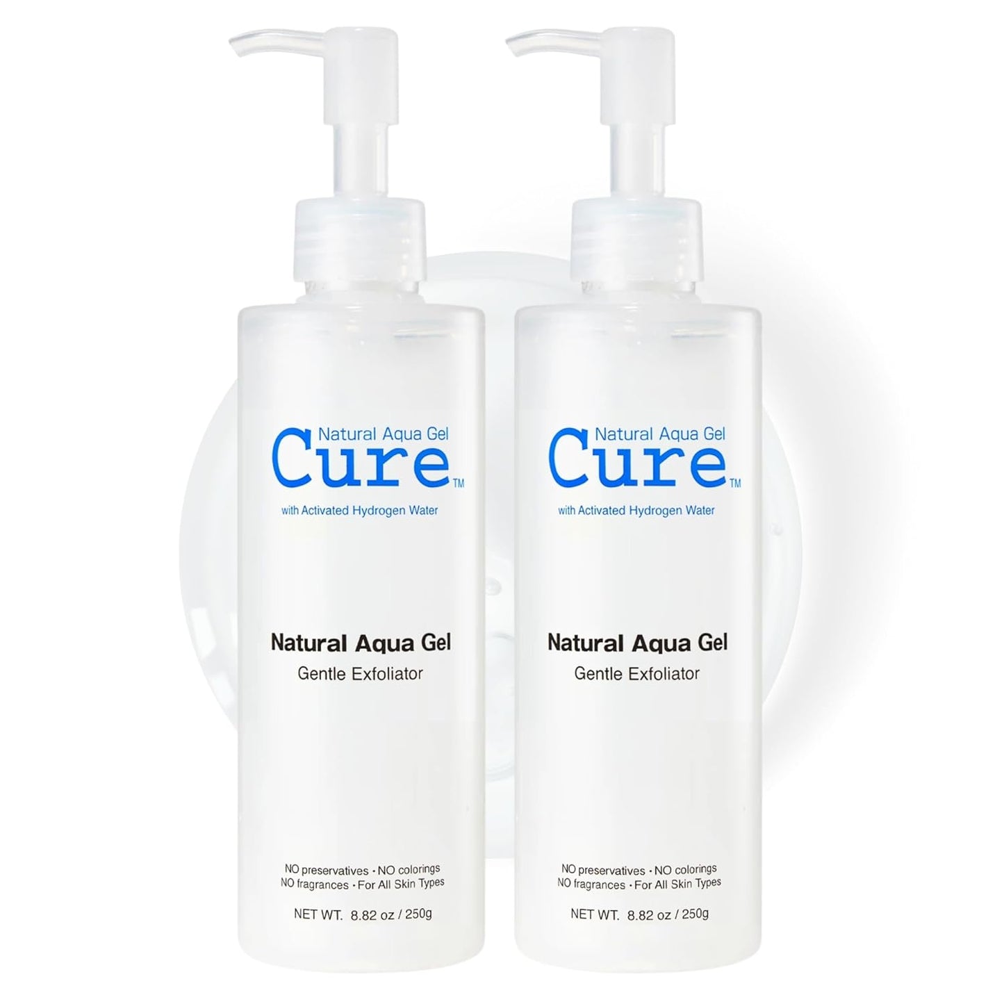 Cure by Toyo | Aqua Gel Gentle Exfoliator | Clear and Softer Skin | Non-Abrasive Face and Body Cleanser | Sensitive Skin | 2 Pack