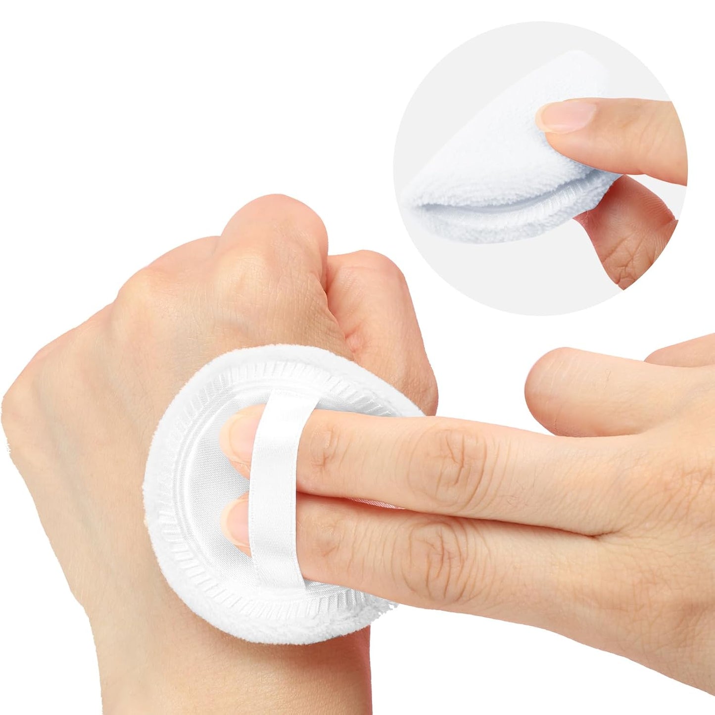 12 Pieces Powder Puffs Cotton Makeup Pads Soft Face Compact Puffs for Loose Setting Pressed Powder, 2.36 Inch (White)