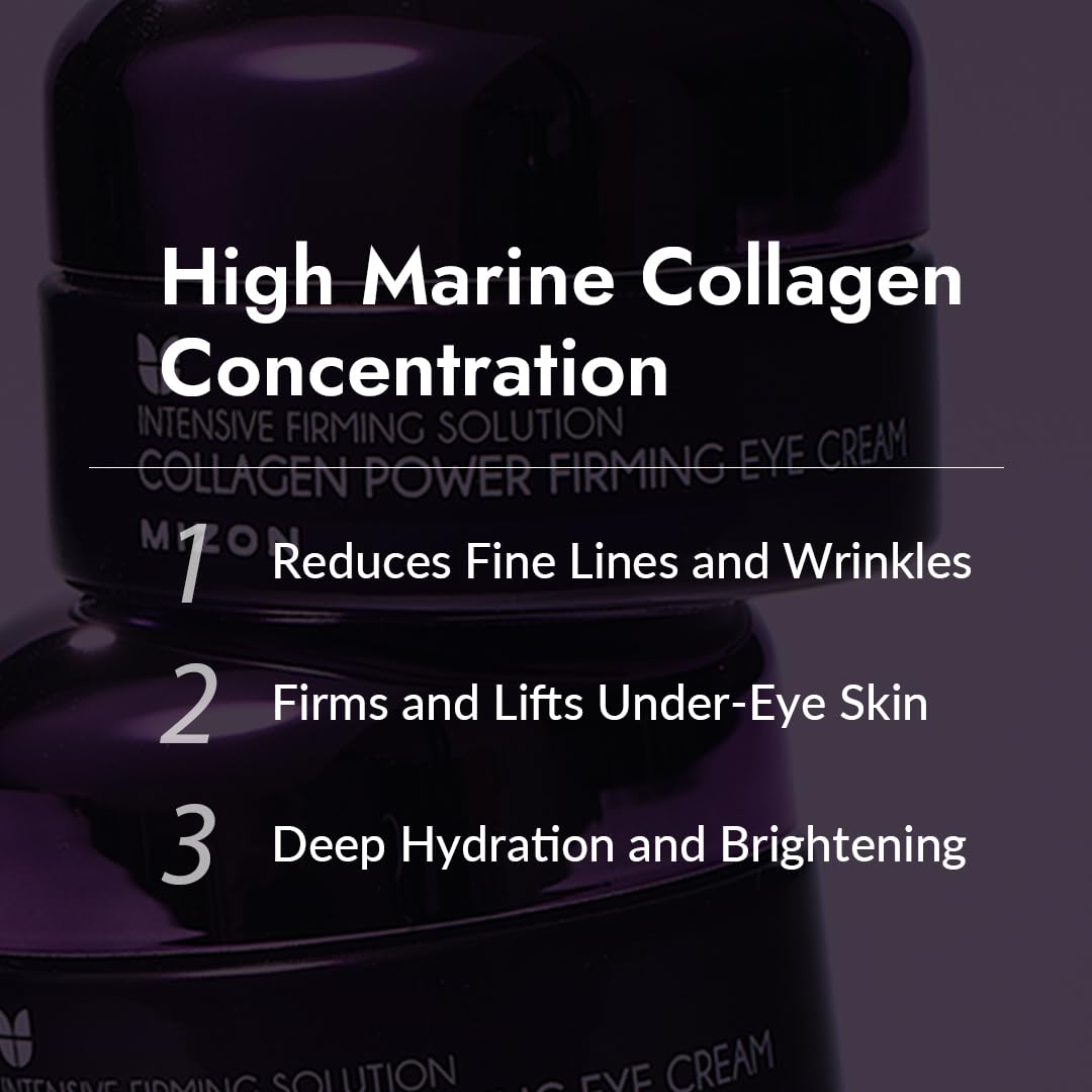 MIZON Collagen Power Firming Eye Cream, Collagen, Anti-wrinkle, elastin booster, Moisturizing, skin elasticity with Hyaluronic Acid. (25ml, 0.84 FL oz)
