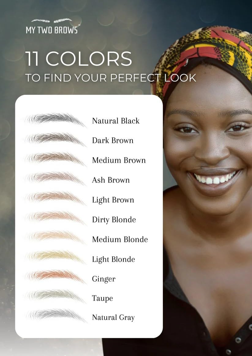 (10 pairs) Medium Brown Temporary Eyebrow Tattoo - Small Size - Waterproof & Smudgeproof - Assertive Arch Style Eyebrow Stickers - Sheet Lasts up to 30 Days - Won't Work on Existing Brows