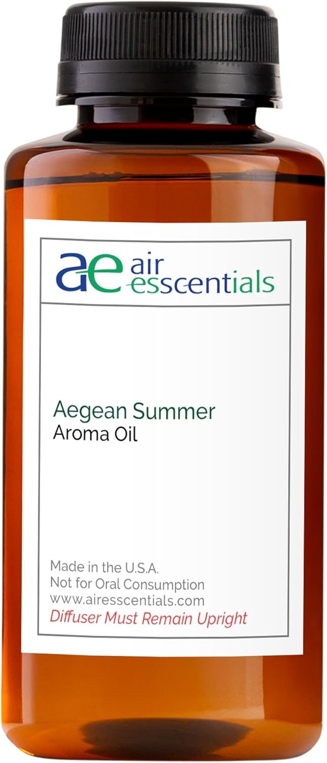 Aegean Summer Aroma Oil, Essential Oils Blend for Diffusers & Scent Machines, Green Tea & Lemongrass, Aromatherapy, Cold Air Diffuser Compatible, 300 mL