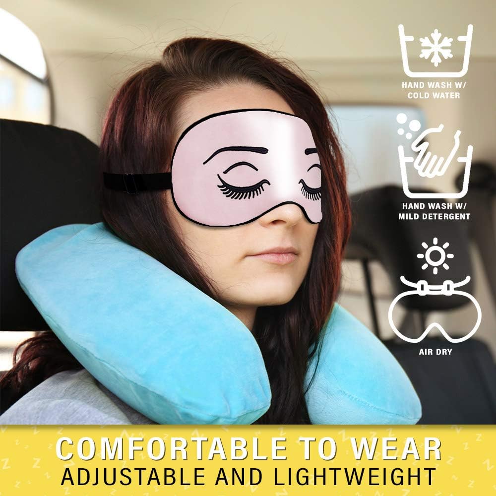 Silk Sleep Eye Mask for Men Women, Comfortable Super Soft Eye Mask with Adjustable Strap, 100% Pure Silk, Works with Every Nap Position, Ultimate Sleeping Aid Blindfold, Blocks Light, Jersey Slumber