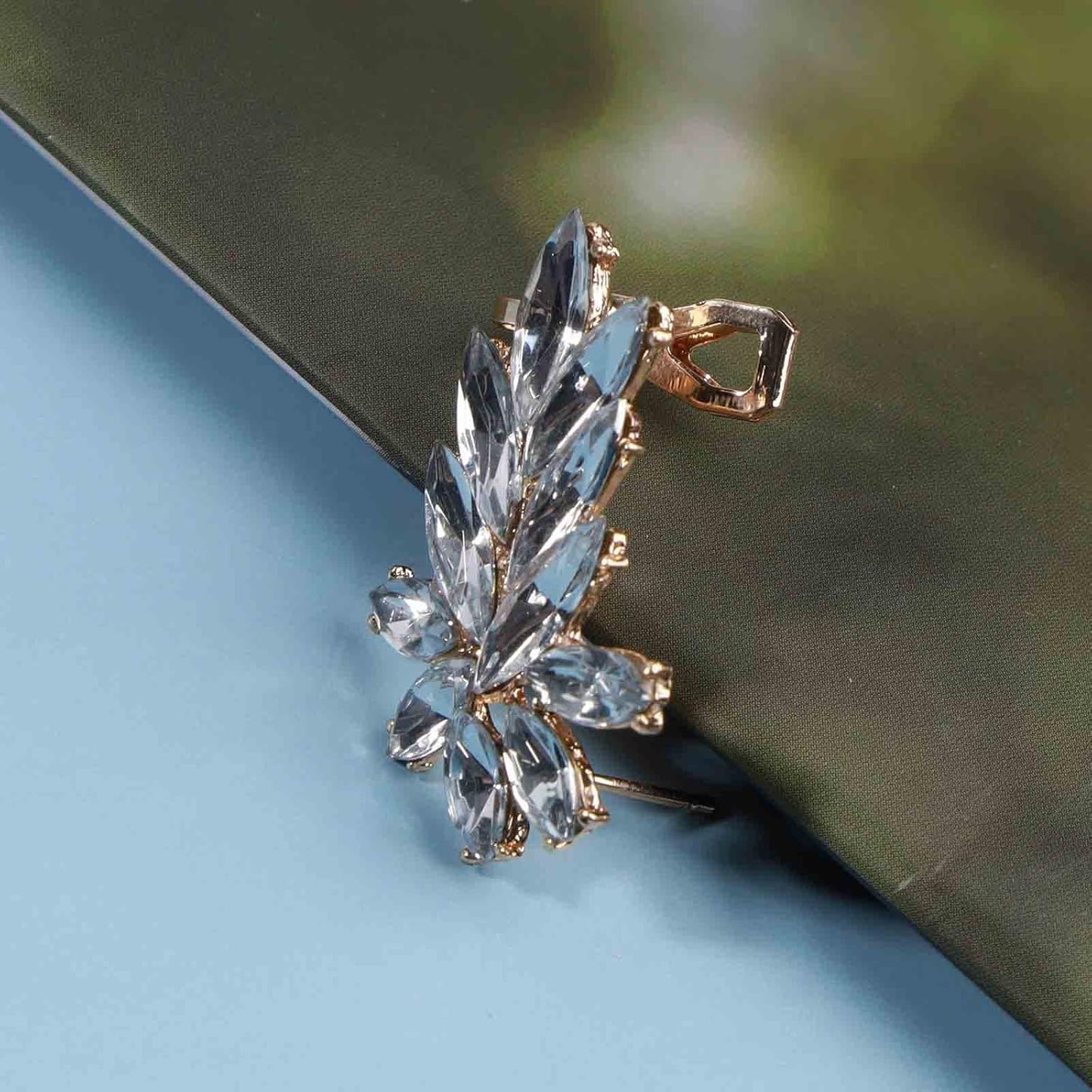 Boho Crystal Ear Climber Earrings Gold Crystal Studs Earrings Punk Rhinestone Ear Crawler Earrings CZ Ear Cuff Climbing Earrings Bridal Earrings Jewelry for Women and Girls