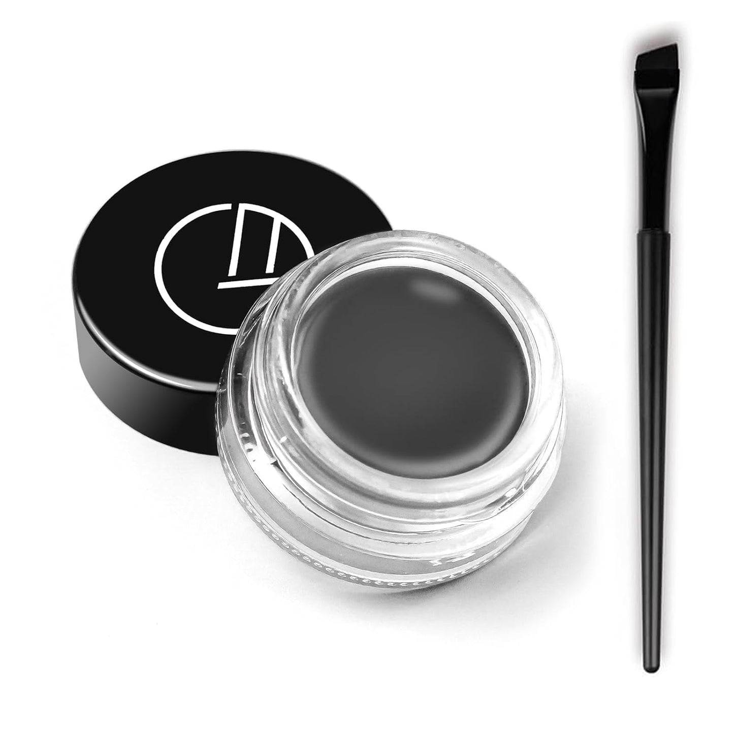 Eyeliner Gel Set,Long Lasting Waterproof With 5.51 IN Long Eyeliner Brush,High-Intensity Pigments Smudge-Proof Eye Liner Makeup Creamy Gel 5G-Dark Grey