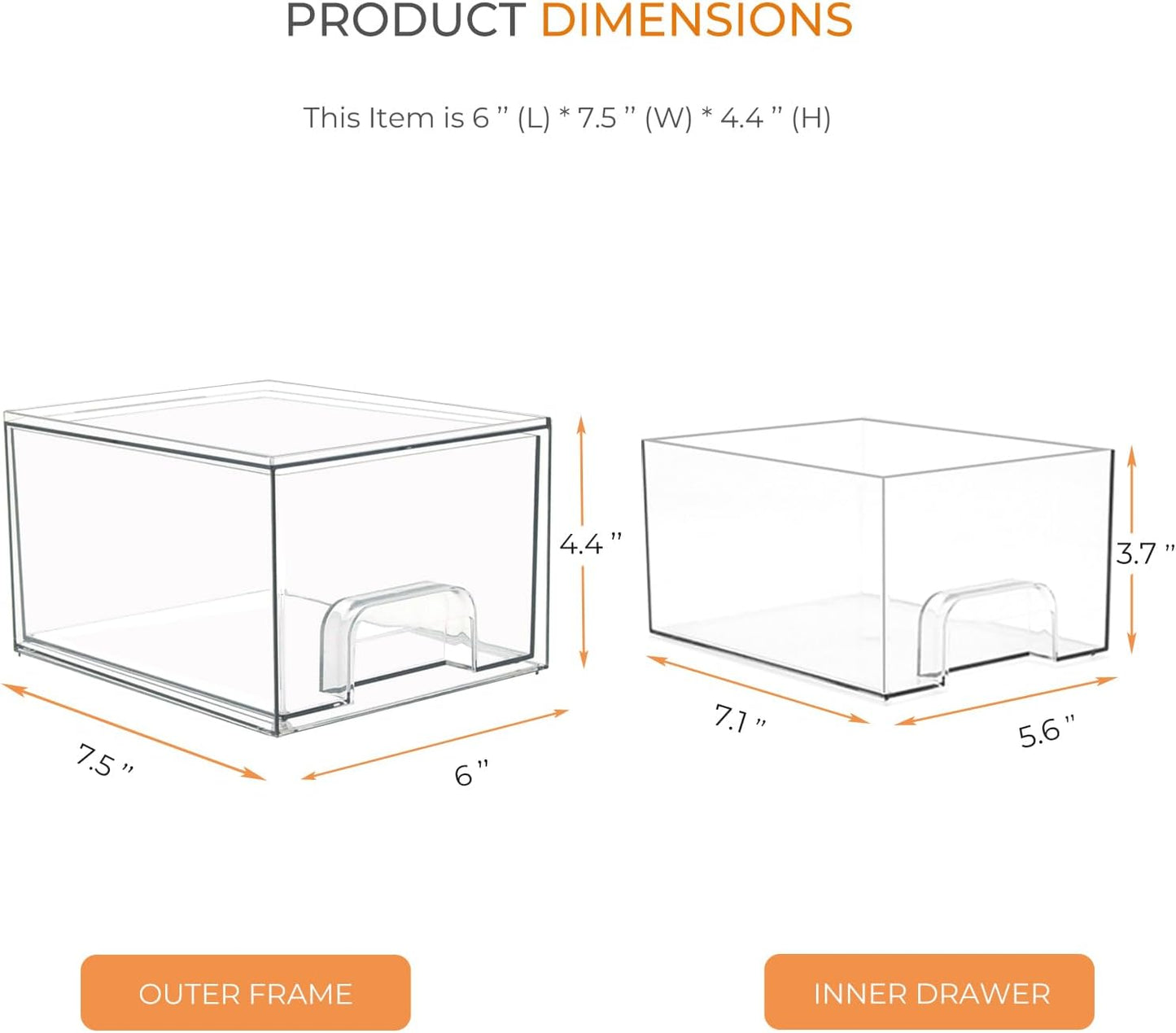 2 Pack Laundry Room Organization Storage Drawers with Labels, Clear Stackable Dryer Sheet Holder and Pod Containers, Detergent Dispenser for Laundry Room Organizing and Decor