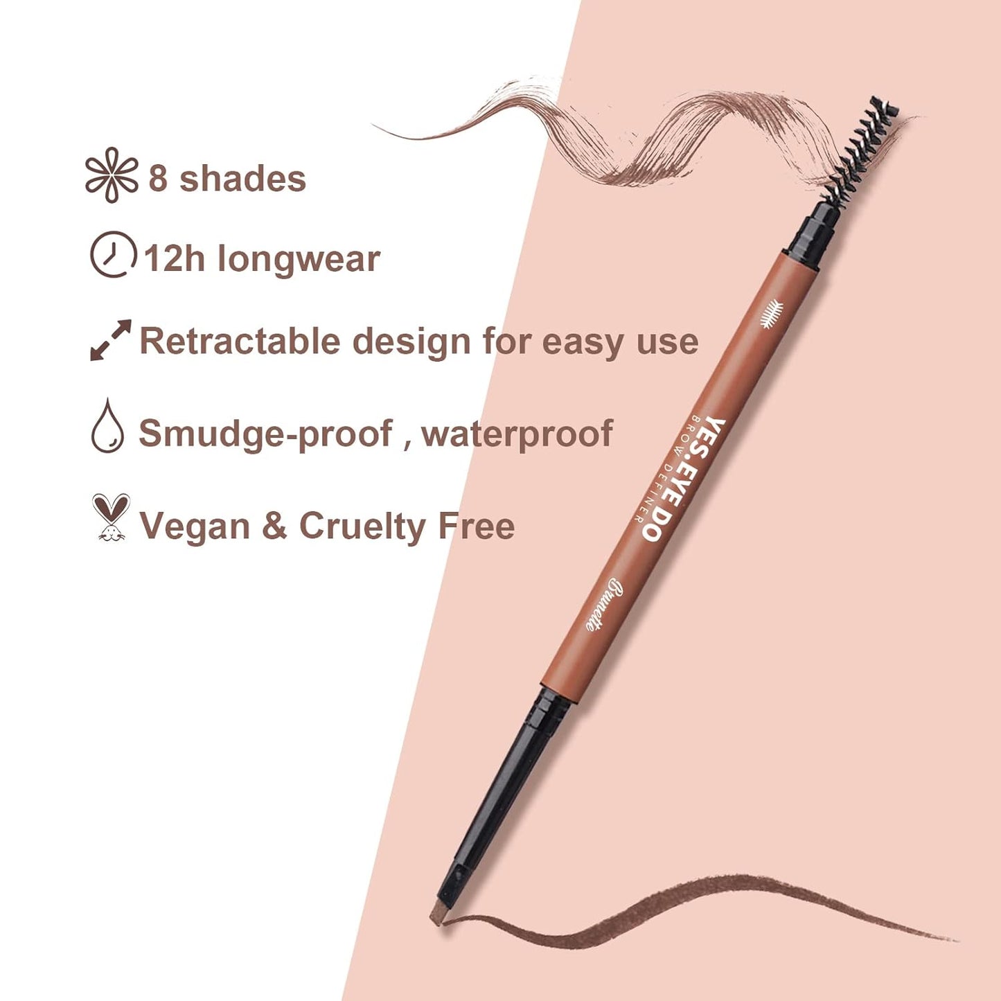 Gray Eyebrow Pencil for Older Women, Dual-ended Grey Eyebrow Pencil Waterproof with Brush Spoolie, Automatic Eye Brow Makeup Pen for Precise Defination, Long lasting and Smudgeproof,Grey, YES.EYE DO