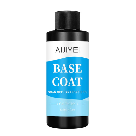 AIJIMEI 120ml Base Coat Quick Dry Basecoat for Nails 4oz For Base Coat Gel Nail Polish for Nail Art Salon Home DIY LongLasting