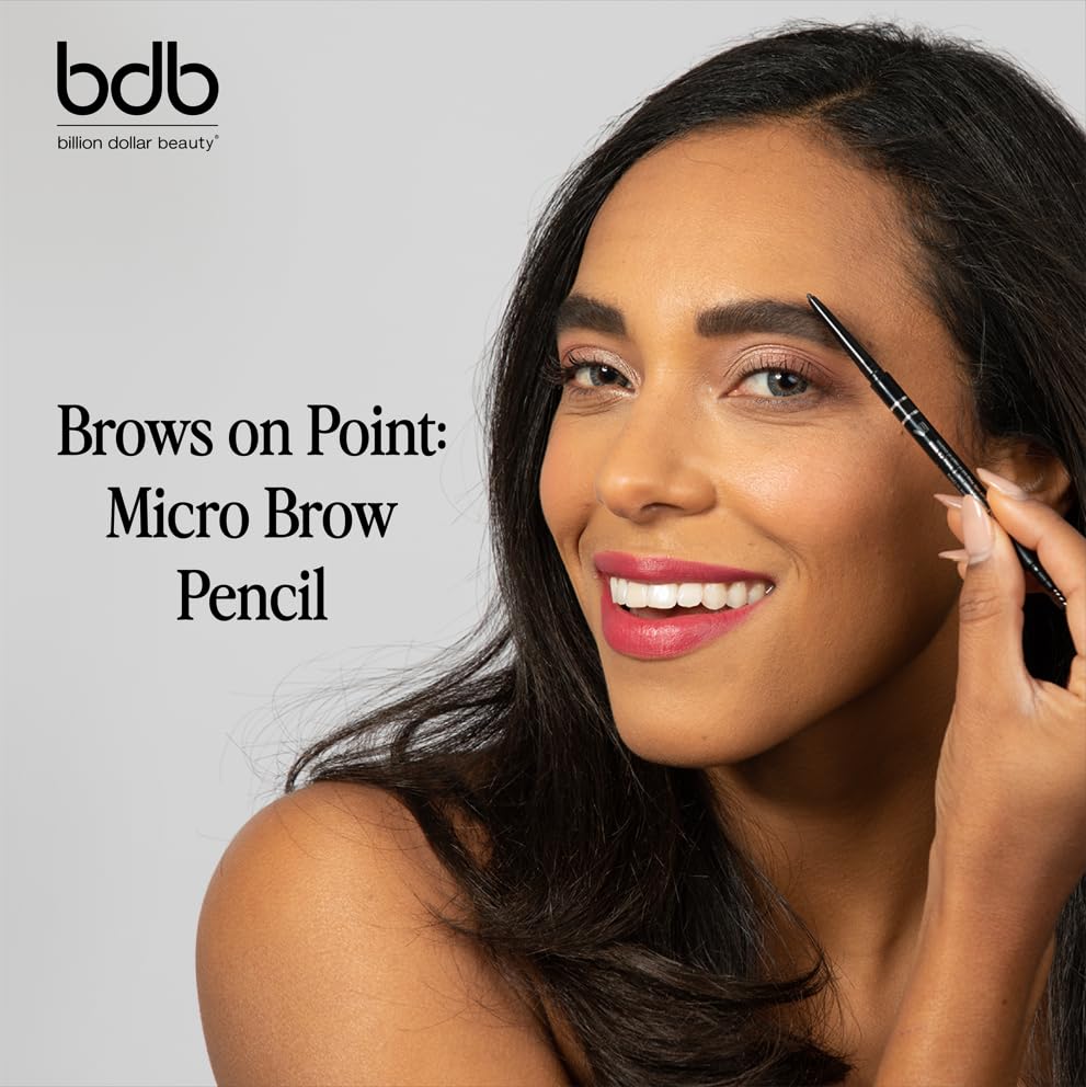bdb Brows on Point Micro Brow Pencil - Precision Tip & Spoolie, Waterproof, Define, Shape & Fill Brows, Blonde, 3-Pack