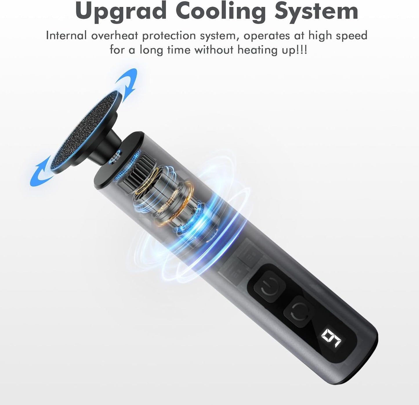 Electric Callus Remover for Feet,Professional Foot File Scraper with 9 Adjustable Speeds,Rechargeable Pedicure Tool with Replacement Sandpaper Discs for Dead Skin Calluses