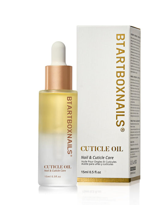 BTARTBOXNAILS Cuticle Oil - Essential Cuticle Oil to Moisturize & Condition with Jojobal Oil, Vitamin E, Biotin, Squalane, Oil-Water Dual Phase Nourishing Treatment for Daily Cuticle Care, 15ml