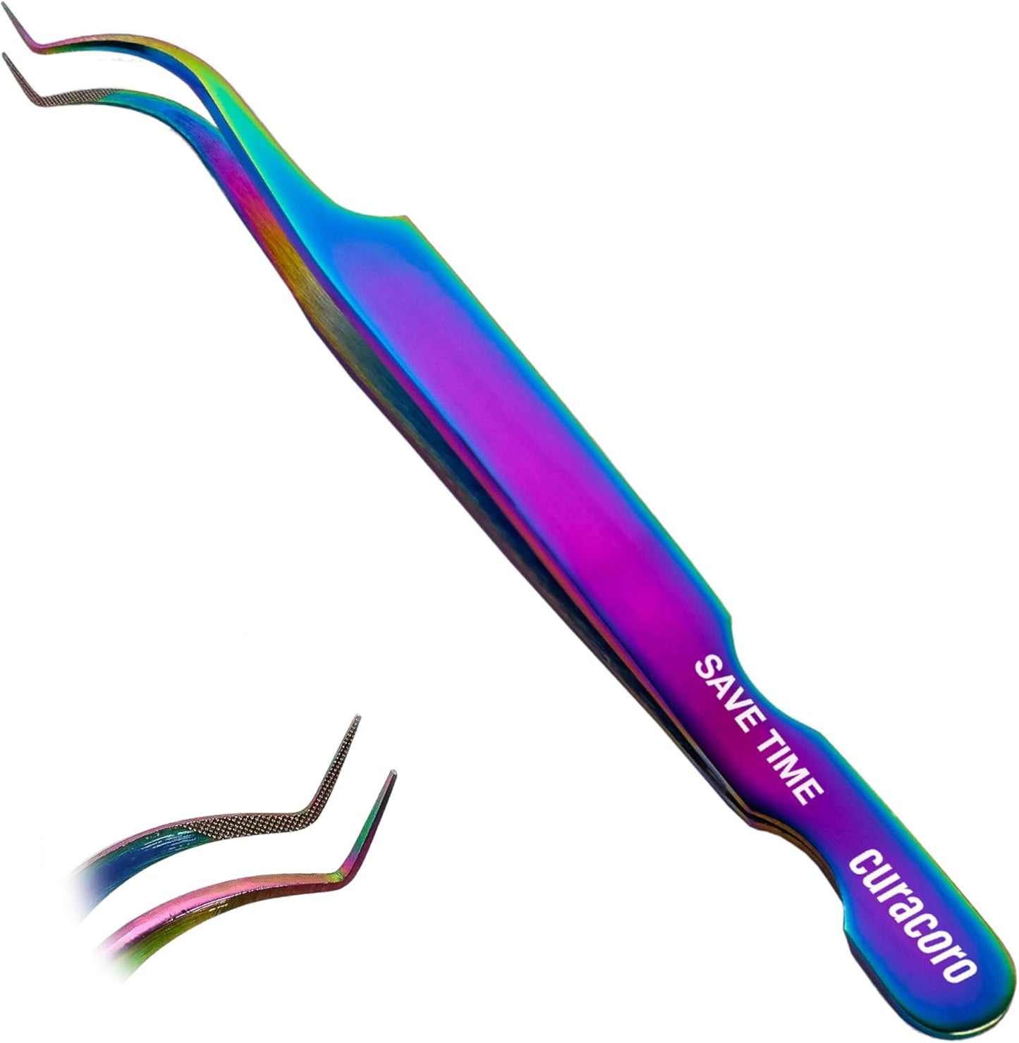 Curacoro Lash Tweezer - Professional & Precision Fiber Tip Grip Lash Tweezers for Eyelash Extensions, Multi Shapes & Purposes Tweezers for Volume, Isolation & Classic Lashes (Galaxy, Save Time)