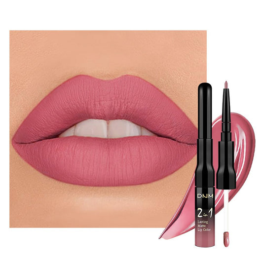 Kaely 2-in-1 Matte Lipstick and Lip Liner, Liquid Lip Stain Makeup for women Long Lasting Waterproof Smudge Proof, labiales matte mate larga duracion listip 24 hours originales, 35 Mauve Pink