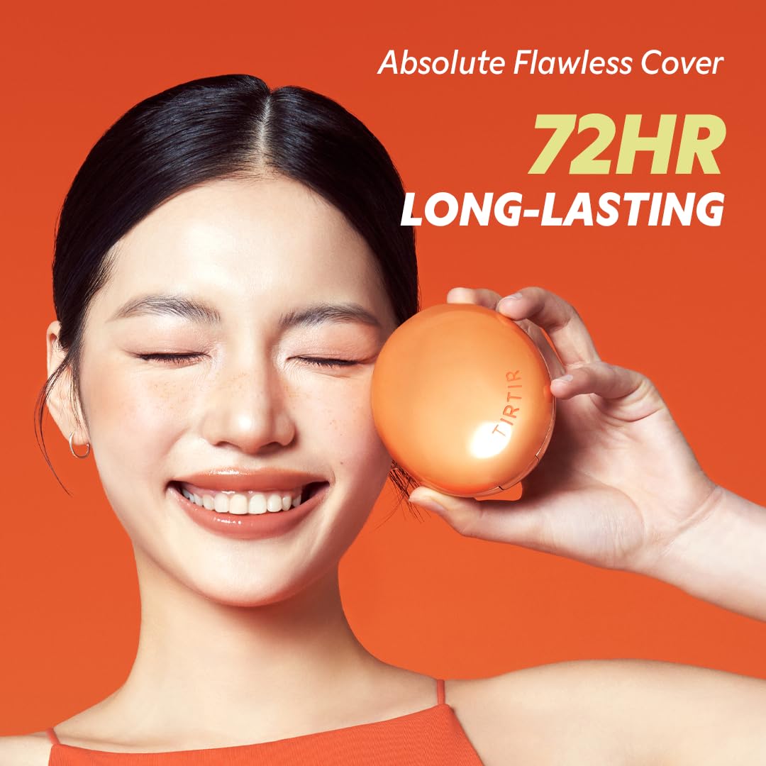 [*Mini Size*] TIRTIR Mask Fit Ai Filter Cushion Foundation | AI-Like Semi-Matte Finish - Up to 72-Hour Medium to Full Coverage Korean BB Cushion Make up Beauty, #27N Camel, 0.15 Fl Oz