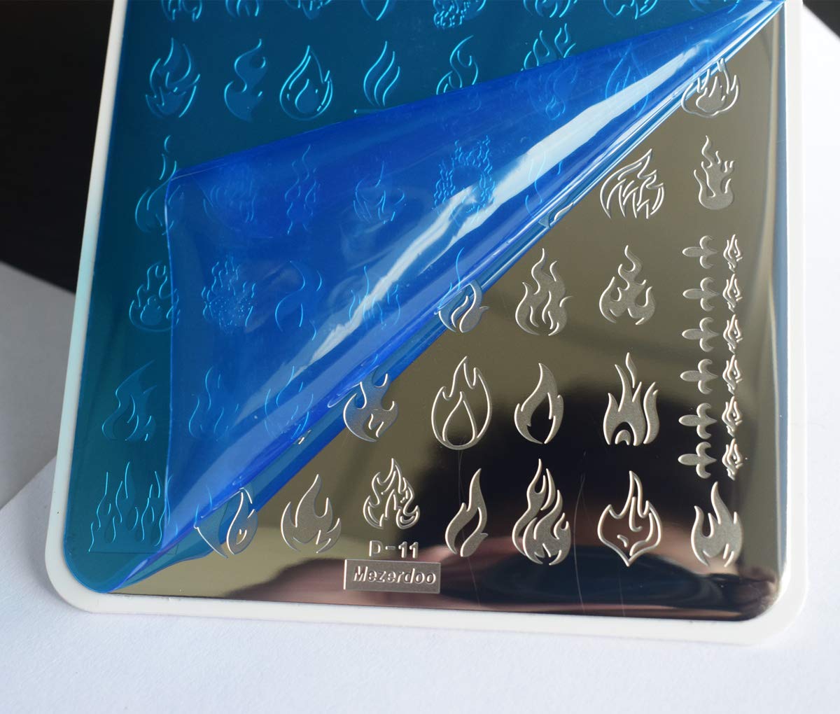 2pcs Large Size Nail Art Image Stamp Stamping Plates Fire Heart Pattern Valentine's Day Nail Stamping Plate Love DIY Nail Stamper Plates Stencil Palm Footprint Manicure Template Tools