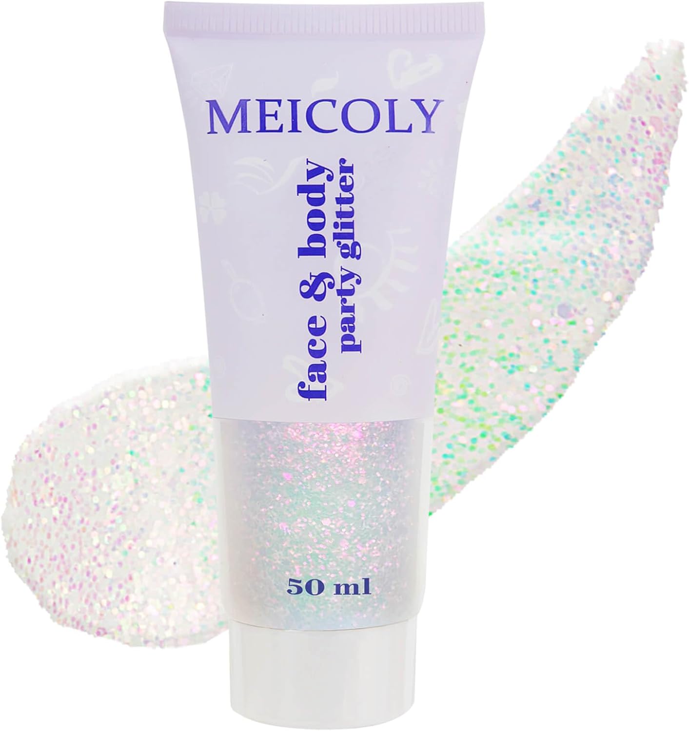 MEICOLY Fine Face Body Glitter,Color Changing Glitter Gel for Body,Face,Hair,Lip,Eye,Long Lasting Holographic Sequins Glitter Face Paint Makeup,Sparkling Pink,50ml