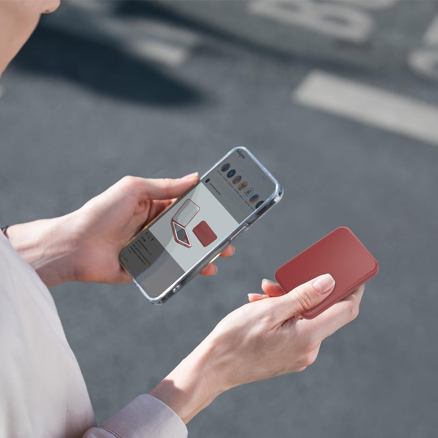 Kintion 2025 Pocket Mirror, Rechargeable Dimmable 3 Color Lighting 1X/3X LED Compact Travel Makeup Mirror for Purse, Portable, Folding, Handheld, Small Lighted Mirror for Women Gift, Wine Red