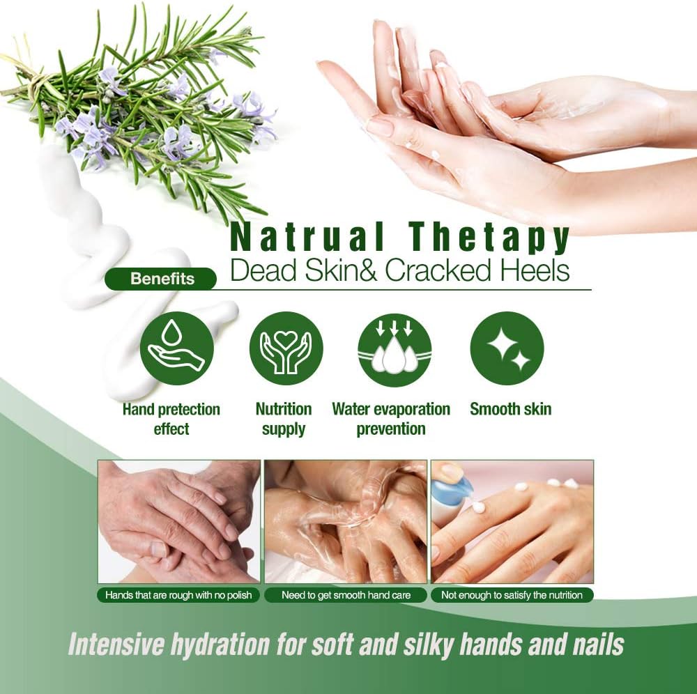 Epielle Nourishing Hand Masks 6 Pairs, Deep Moisturizing Gloves for Dry, Cracked Hands, Repair and Nourish with Hemp & Rosemary Extract, Spa & Self Care Gifts for Women, Korean Skin Care