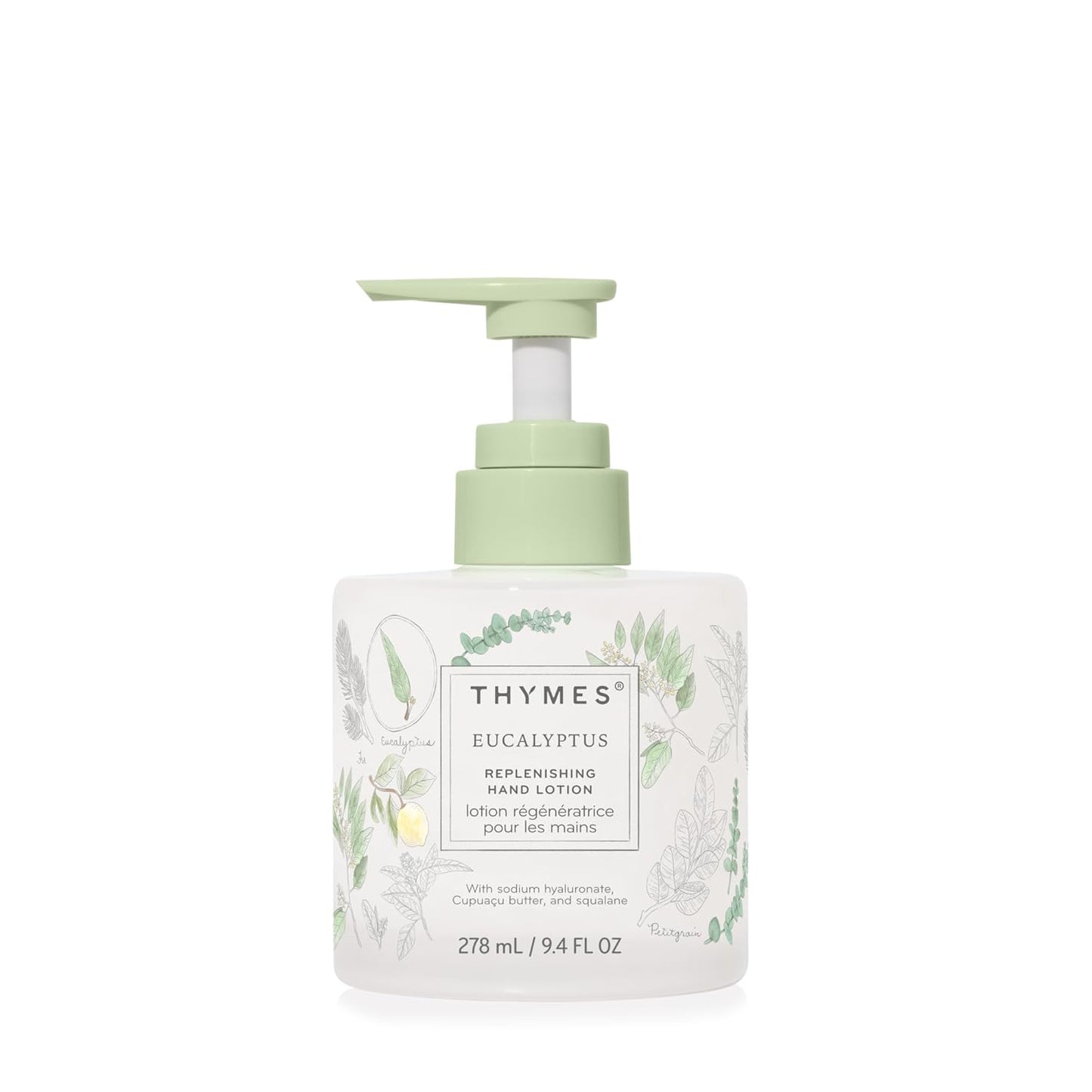 Thymes Replenishing Hand Lotion for Dry Skin - Daily Moisturizer Helps Reduce Dryness - Hand Lotion for Women & Men Formulated with Sodium Hyaluronate & Squalane (Eucalyptus, 9.4 fl oz)