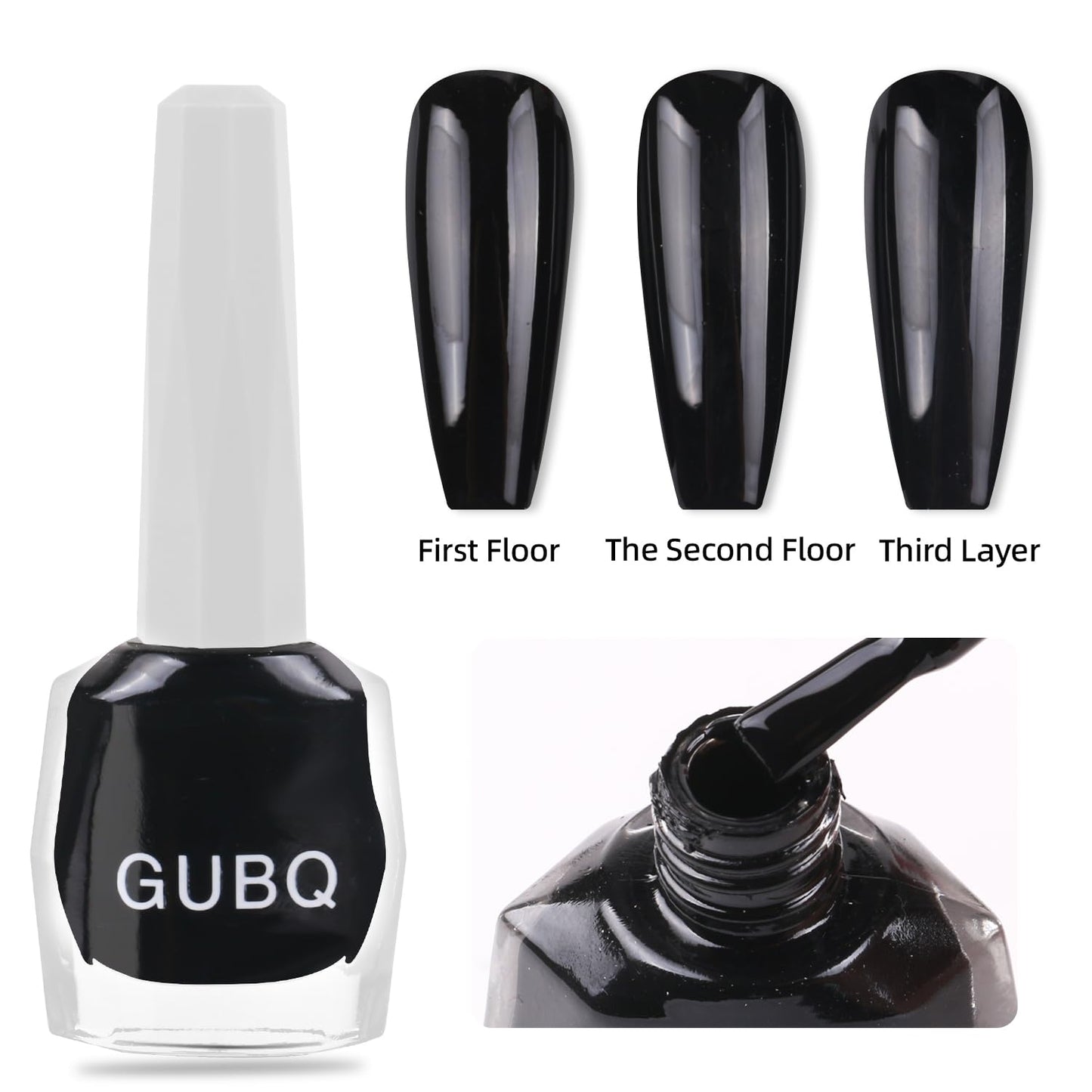Major Dijit Quick Dry Nail Polish 12ml/0.41fl oz Black Regular Nail Lacquer Fast Drying & Long Lasting Nail Polish Nail Art Effect for Nail Salon