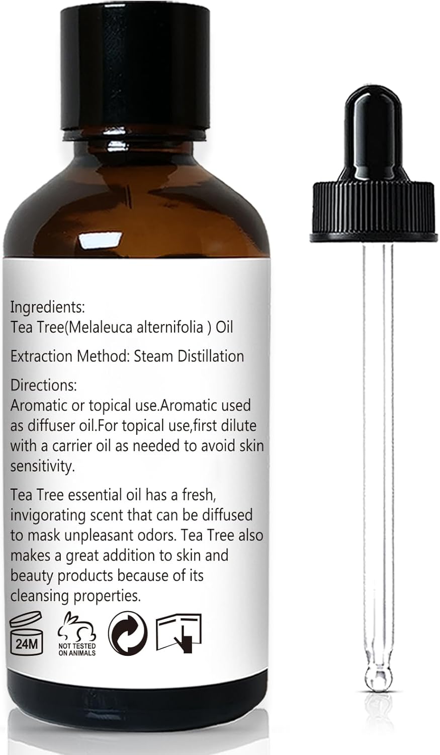 Tea Tree Oil for Skin, Hair, Nail Fungus, Face Body Wash, Foot Soak, Spray, 100% Pure Tea Tree Essential Oil - 30ml