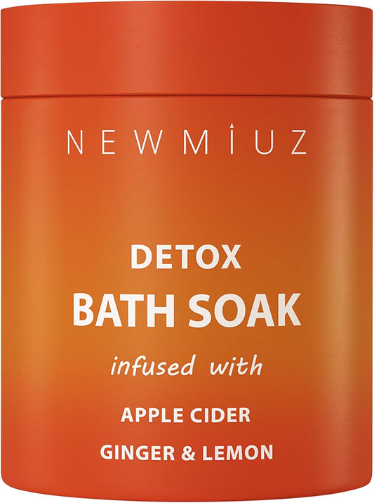 Luxury Bath Salts with Apple Cider Ginger Lemon Essential Oils for Healthy Skin Detox Foot Soak Body Care Muscle Recovery Aromatherapy Selfcare Gift