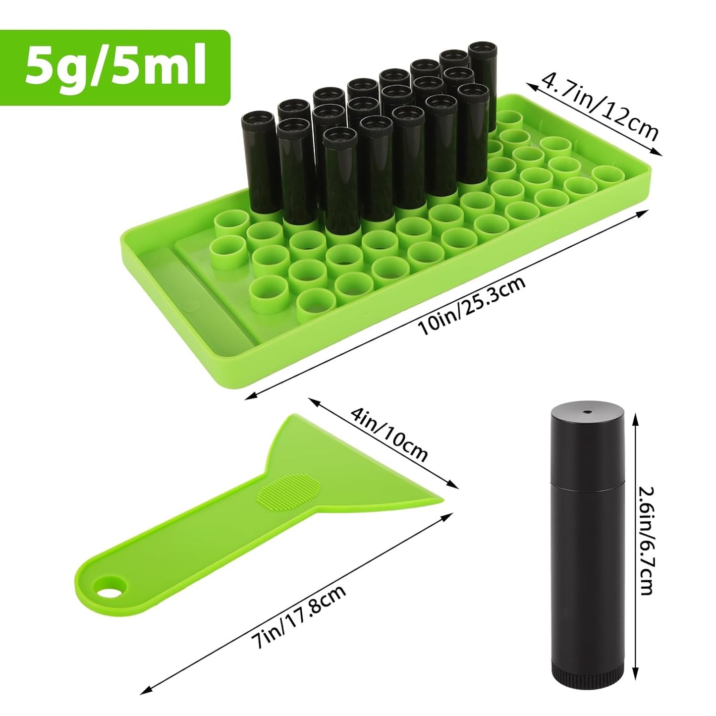 150 Pack Empty Lip Balm Tubes, 5ml/5g Plastic Lipsticks Filling Containers with Filling Tray and Spatula, Lip Balm Tube with Caps for Women Girl DIY Handmade Chapstick, Lipsticks, Black