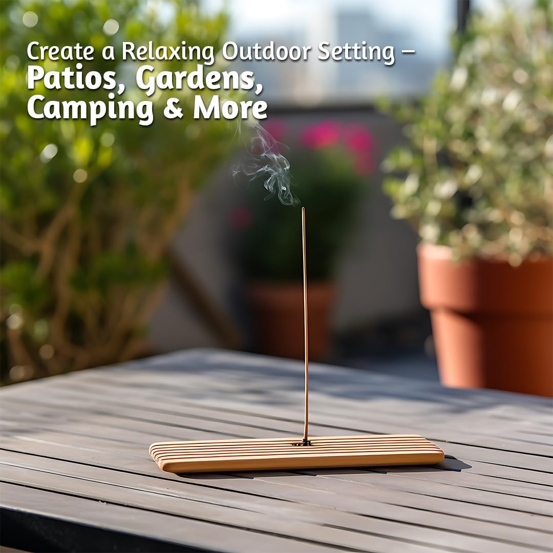 Folkulture Citronella Incense Sticks | Pack of 120 Long 12” Citronella & Lemongrass Incense Sticks | Slow Burn, Non Toxic, Organic |for Patios, Gardens, Camping, BBQs & Outdoor Gatherings